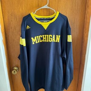 Adidas Navy and Yellow Michigan Crewneck